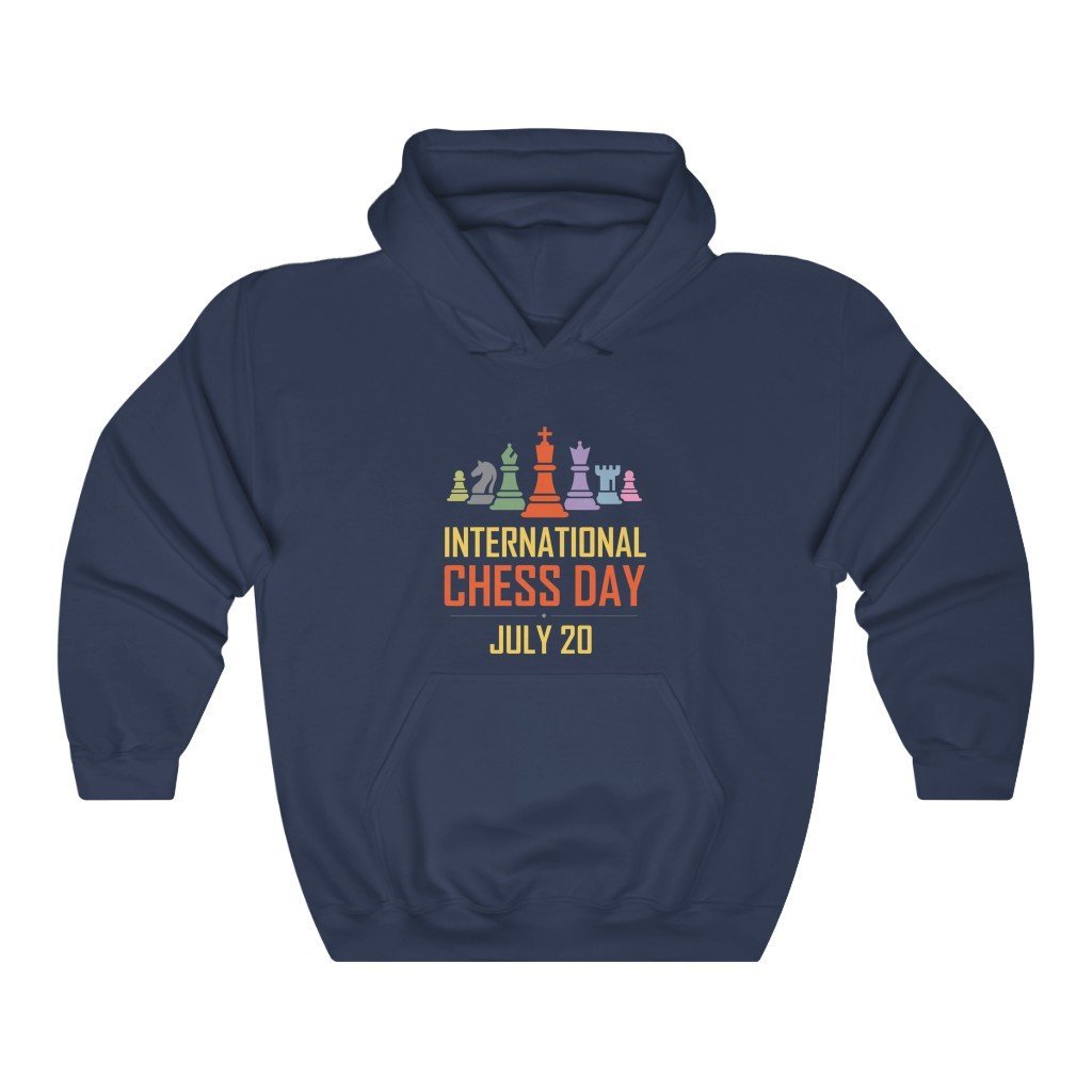 Chess Day July 20 - Classic Hooded Sweatshirt - MateInFour