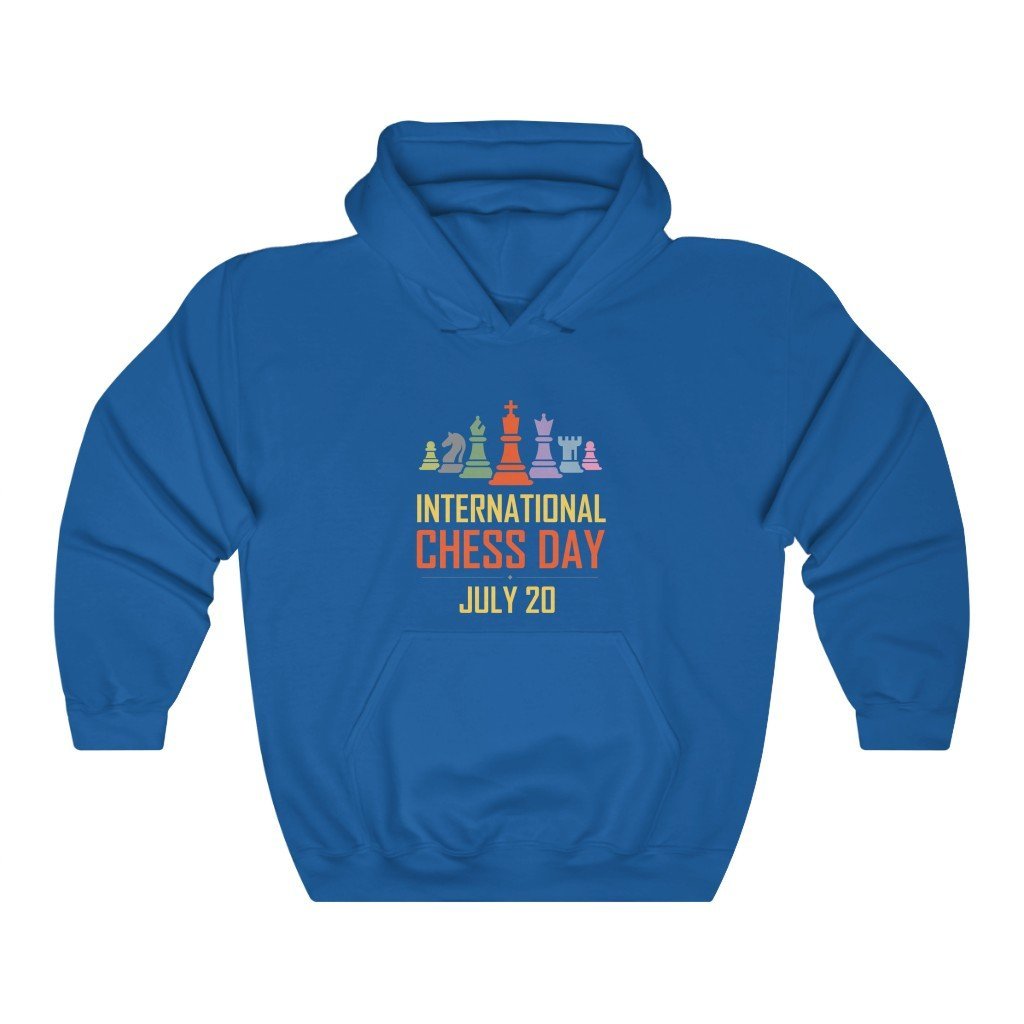 Chess Day July 20 - Classic Hooded Sweatshirt - MateInFour