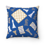 Chess Pieces, Clocks and Boards Square Pillow - MateInFour