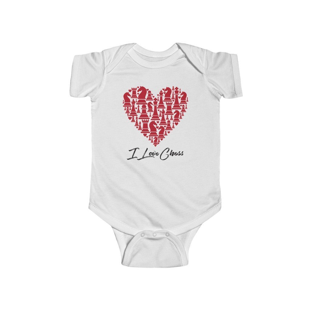 Heart of Chess (I love chess!) - Infant Fine Bodysuit/Jumper - MateInFour