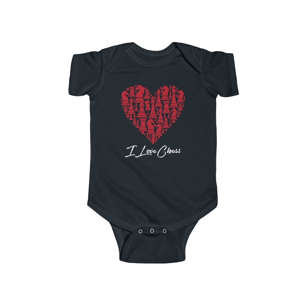 Heart of Chess (I love chess!) - Infant Fine Bodysuit/Jumper - MateInFour