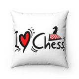 I ♥ chess Square Pillow - MateInFour