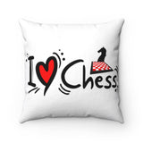 I ♥ chess Square Pillow - MateInFour