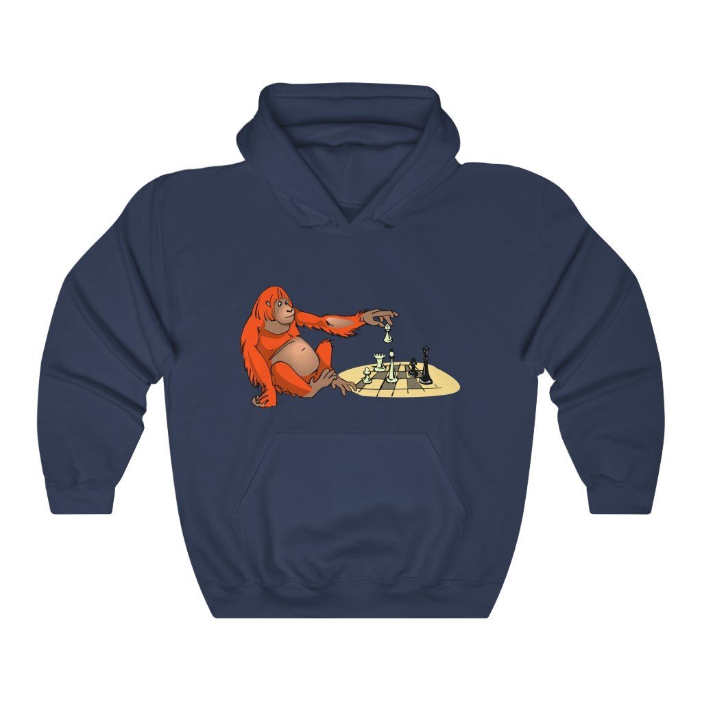 Orangutan Chess - Classic Hooded Sweatshirt - MateInFour