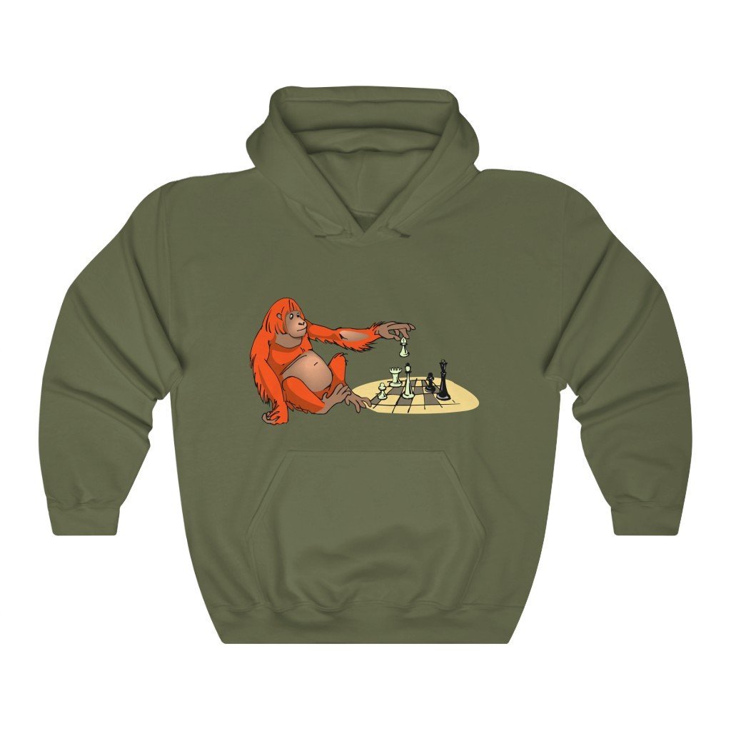 Orangutan Chess - Classic Hooded Sweatshirt - MateInFour