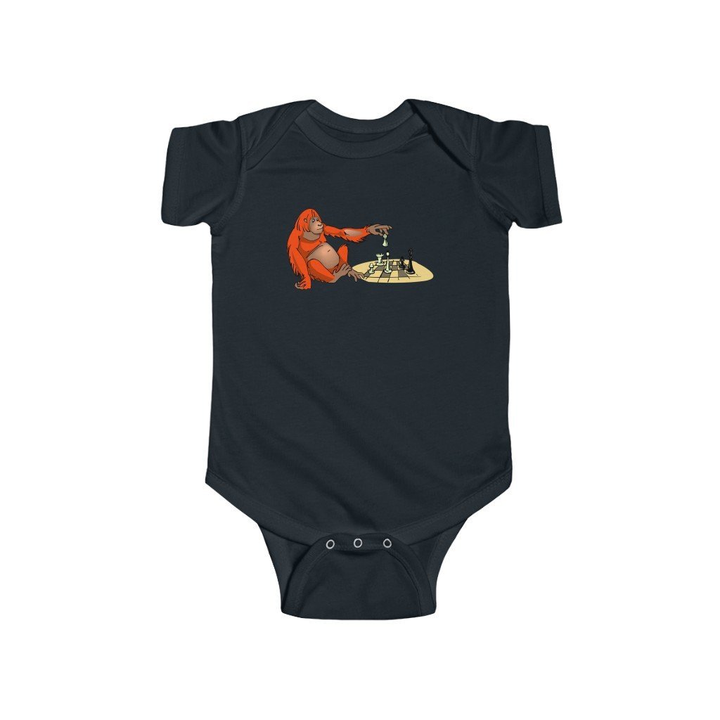 Orangutan playing chess - Infant Fine Bodysuit/Jumper - MateInFour