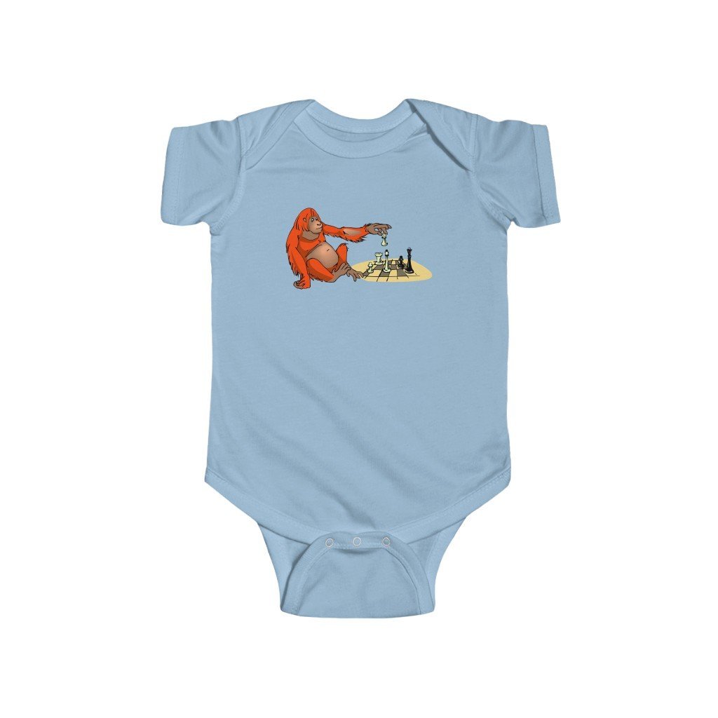 Orangutan playing chess - Infant Fine Bodysuit/Jumper - MateInFour