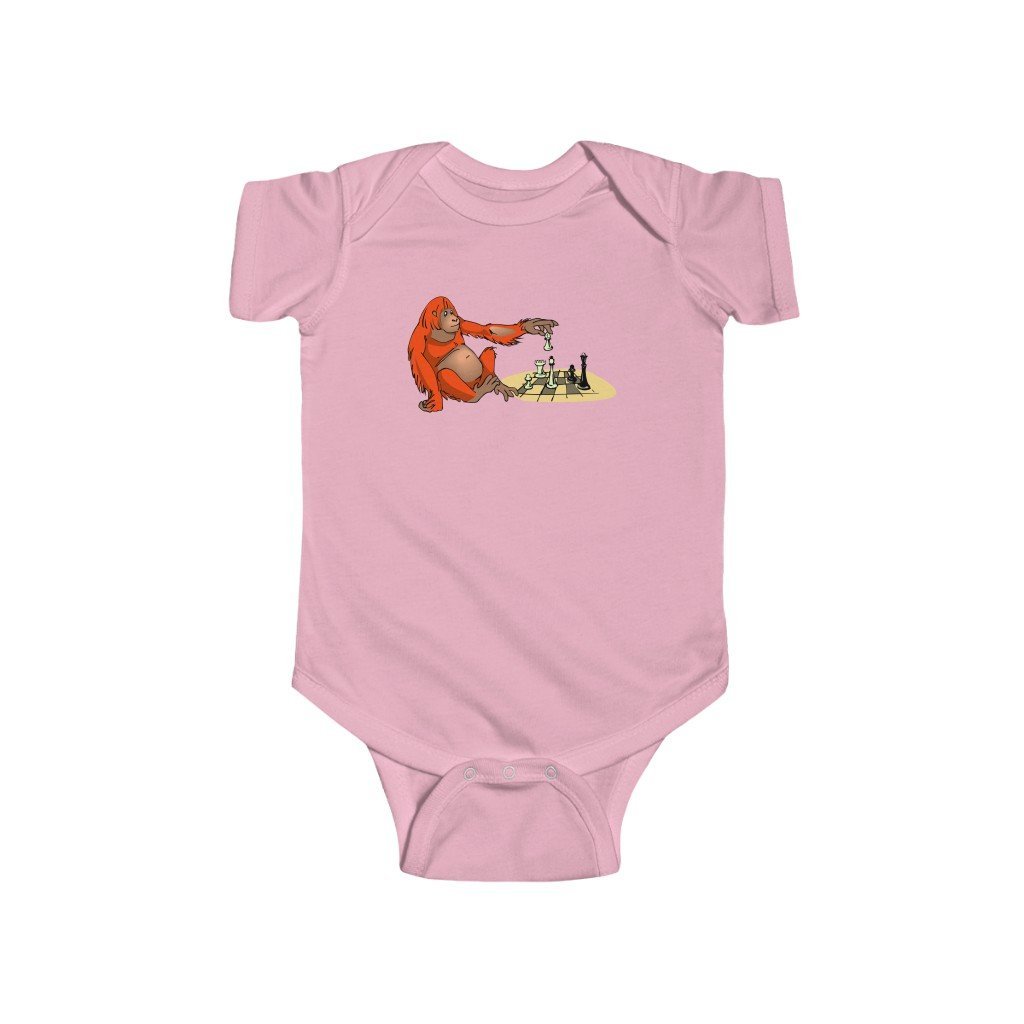 Orangutan playing chess - Infant Fine Bodysuit/Jumper - MateInFour