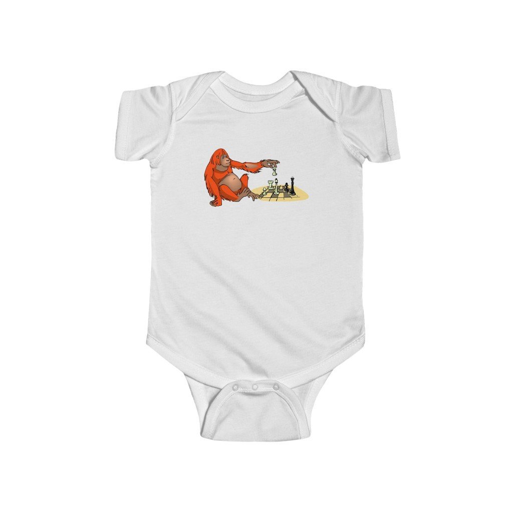 Orangutan playing chess - Infant Fine Bodysuit/Jumper - MateInFour