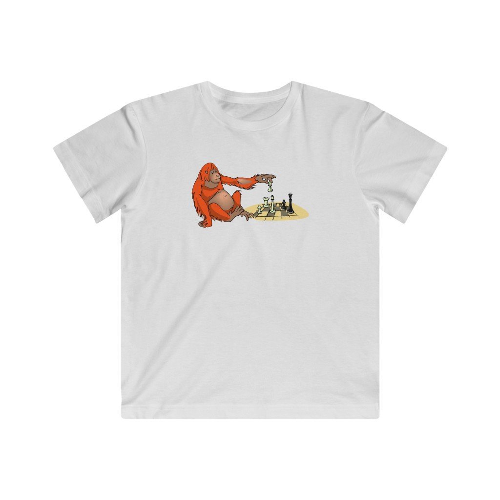 Orangutan playing chess -Kids (0-12 yrs) Classic Tee - MateInFour